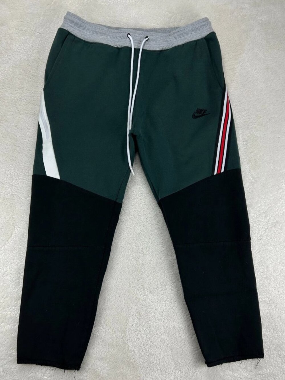 Nike Jogger Pants Mens L Colorblock Activewear Drawstring Distressed‎ Hem